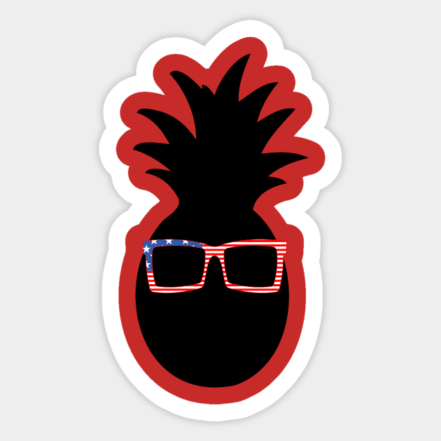 Pineapple man- us flag glasses Sticker by Kristalclick 